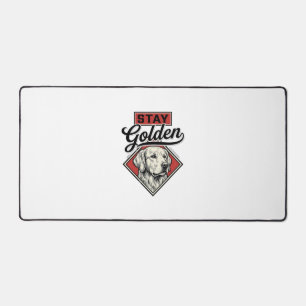 Stay Golden Retriever Vintage Dog Vector Design_1 Desk Mat