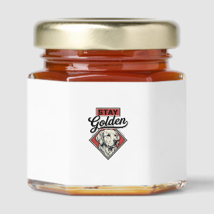 Stay Golden Retriever Vintage Dog Vector Design_1 Honey Jar Favors