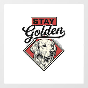 Stay Golden Retriever Vintage Dog Vector Design_1 Window Cling