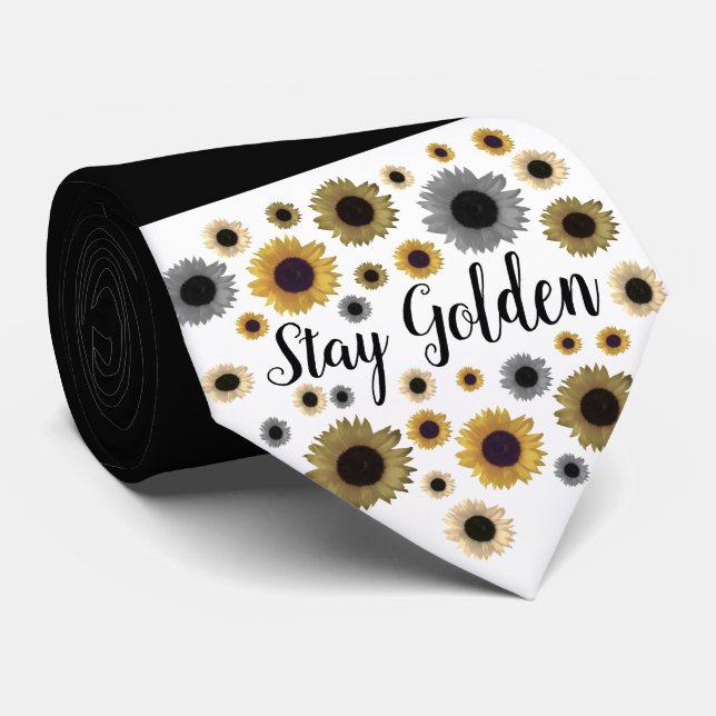 Stay Golden, Sunflower Neck Tie (Rolled)