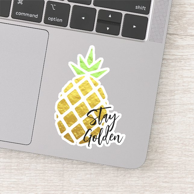 Stay Golden Tropical Pineapple  Sticker (Detail)