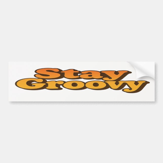 Stay Groovy 70s Retro Bubble Letter Bumper Sticker (Front)