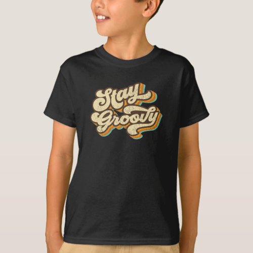 Stay Groovy 70s Roller Disco Vintage Retro Outfit T_Shirt
