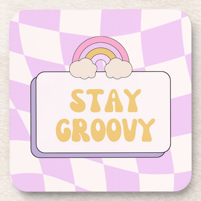 Stay Groovy Beverage Coaster (Front)