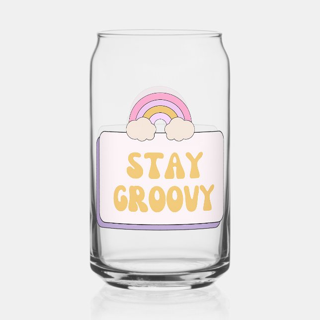 Stay Groovy Can Glass (Front)