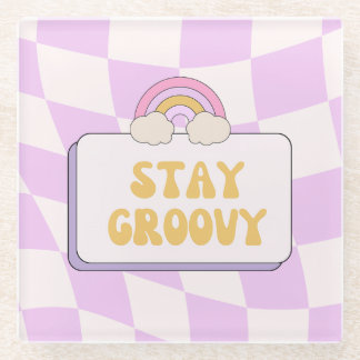 Stay Groovy Glass Coaster