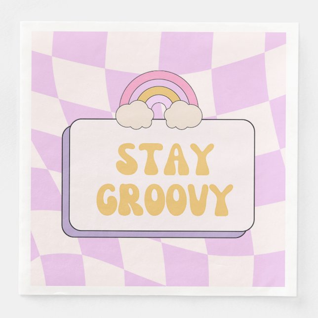 Stay Groovy Paper Dinner Napkins (Front)
