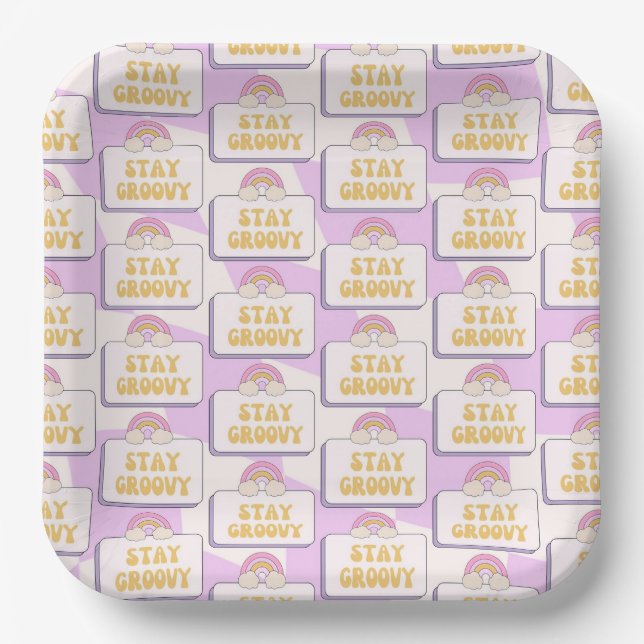 Stay Groovy Paper Plates (Front)