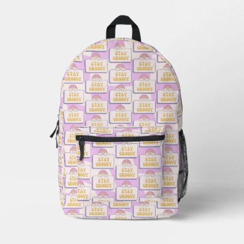 Stay Groovy Printed Backpack