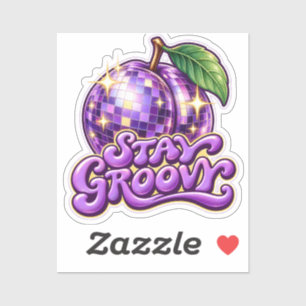 Stay Groovy Purple Disco Plum Sticker