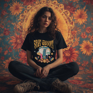 Stay Groovy Retro Mushroom Aesthetic 70s retro T-Shirt