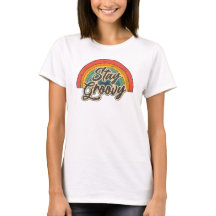 Stay Groovy Retro Rainbow Quote Design
