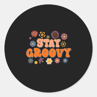 Stay Groovy sublimation Classic Round Sticker