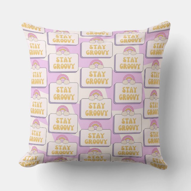Stay Groovy Throw Pillow (Front)