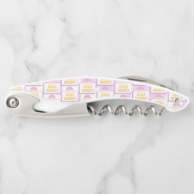 Stay Groovy Waiter's Corkscrew (Front)