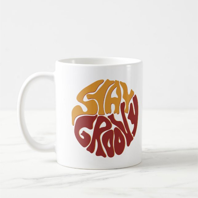 Stay Groovy with a Splash of Red and Yellow Coffee Mug (Left)
