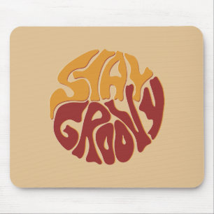 Stay Groovy with a Splash of Red and Yellow Mouse Pad