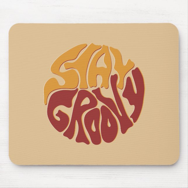 Stay Groovy with a Splash of Red and Yellow Mouse Pad (Front)
