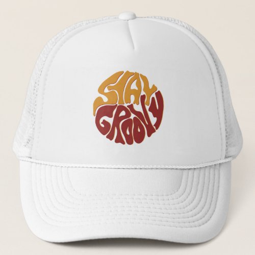 Stay Groovy with a Splash of Red and Yellow Trucker Hat