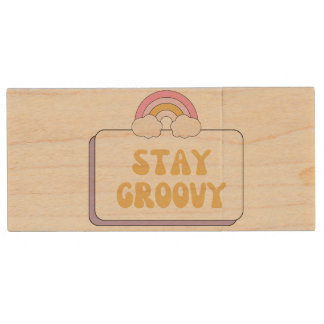 Stay Groovy Wood Flash Drive