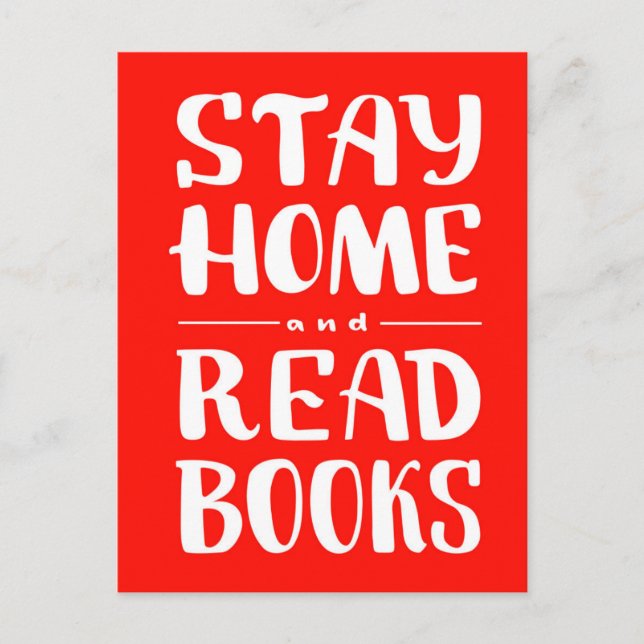 Stay Home and Read Books Postcard (Front)
