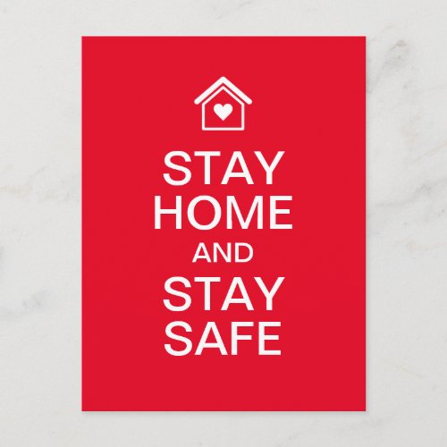 Stay Home and Stay safe Postcard