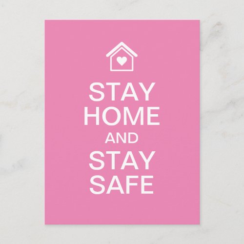 Stay Home and Stay Safe Postcard