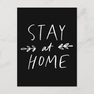Stay Home Hand Drawn Font Postcard