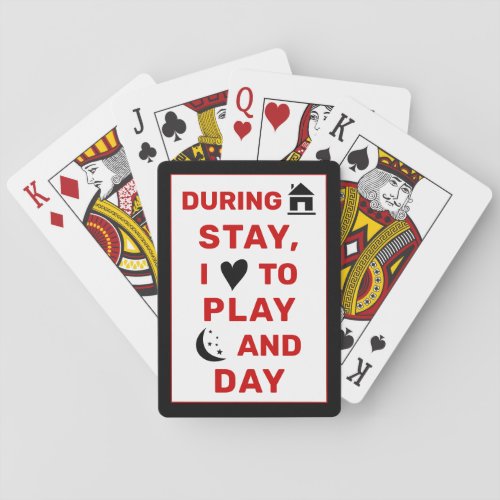 Stay home play cards whinsical rebus playing cards