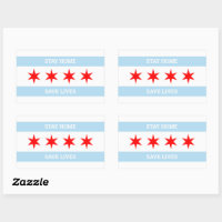 Stay Home Save Lives Chicago Flag Chicago Stickers