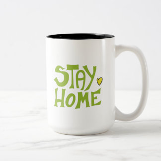 Stay Home, With me Two-Tone Coffee Mug