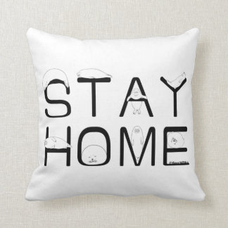 STAY HOME WITH SEAL THROW PILLOW
