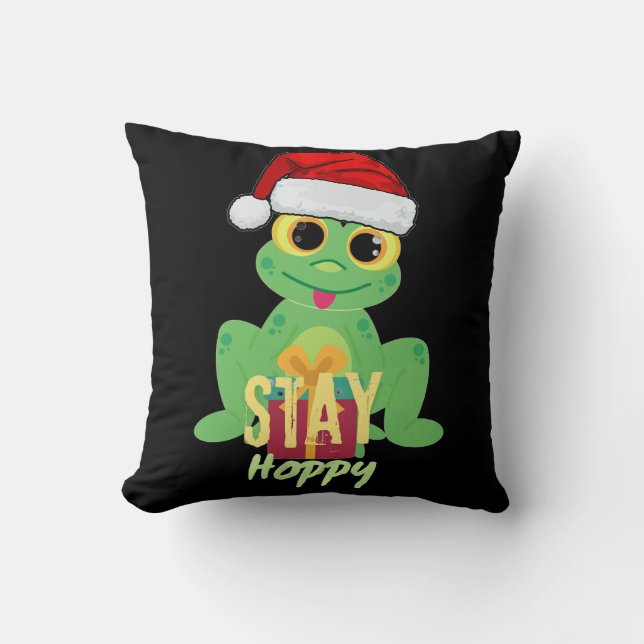 Stay Hoppy Throw Pillow (Front)