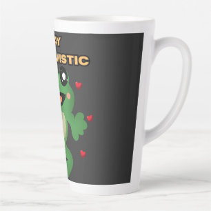 Stay Hoptimistic Cute Frog Pun Funny Frog Lover Gi Latte Mug