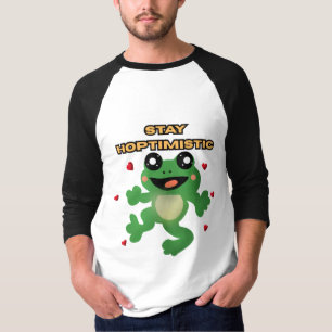 Stay Hoptimistic Cute Frog Pun Funny Frog Lover Gi T-Shirt