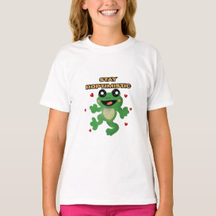 Stay Hoptimistic Cute Frog Pun Funny Frog Lover Gi T-Shirt