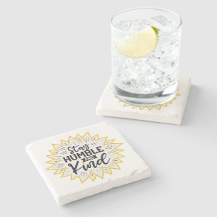 Stay Humble and Kind Sunflowers  Stone Coaster