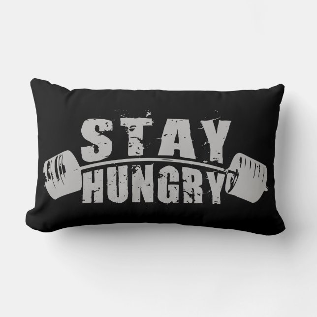 Stay Hungry - Bodybuilding Workout Motivational Lumbar Pillow (Front)