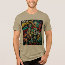 Stay Hustle Never Settle Skull Street Art T-Shirt