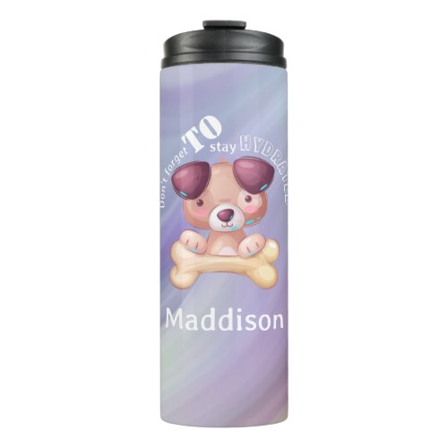 Stay Hydrated Cute Dog Marble Name Thermal Tumbler