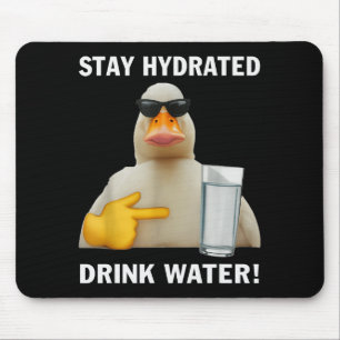 Stay Hydrated Drink Water Funny Meme Duck Mouse Pad