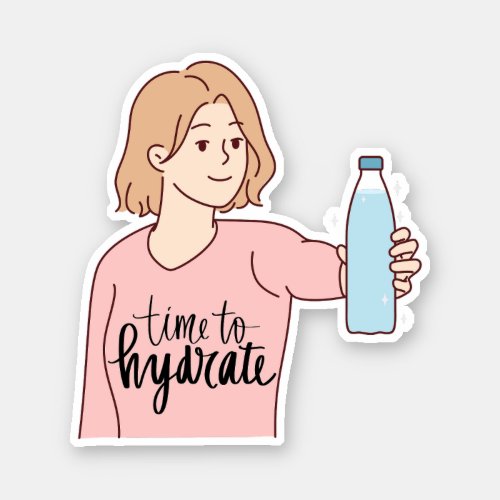 Stay Hydrated Water Hydrate Typography Health  Sticker
