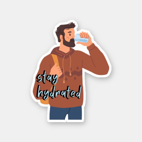 Stay Hydrated Water Hydrate Typography Health  Sticker