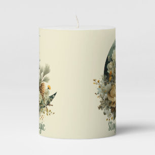 Stay in Magic Winter Moon Design Pillar Candle