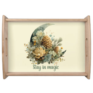 Stay in Magic Winter Moon Design Serving Tray