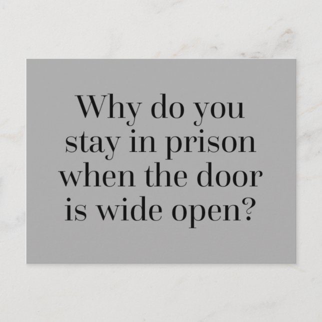Stay In Prison Quote Postcard (Front)