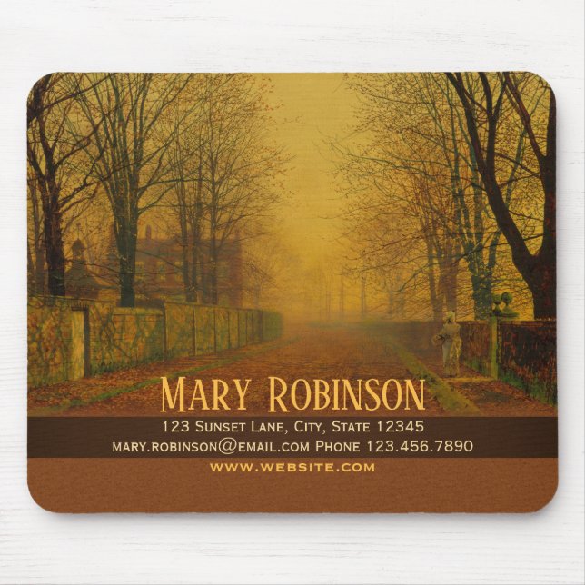 Stay in touch Evening glow Atkinson Grimshaw Mouse Pad (Front)