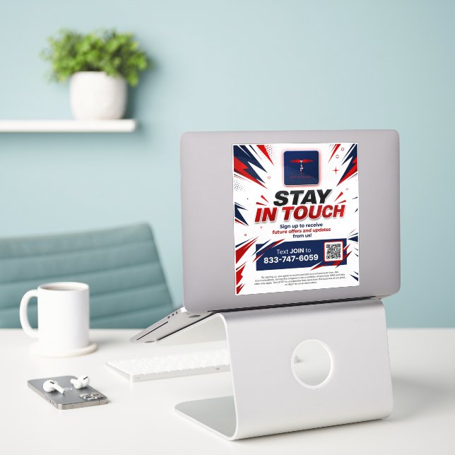 Stay in Touch Sticker (Laptop On Desk)