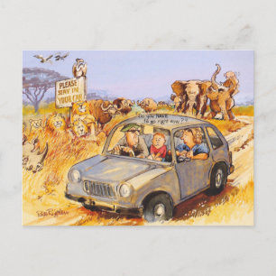 Stay in your car! postcard