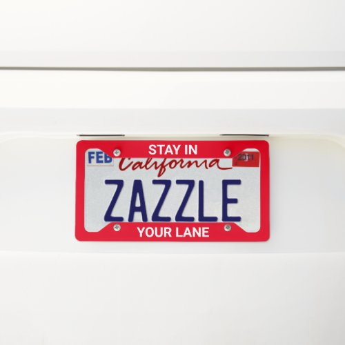 Stay in Your Lane Funny Traffic Road Sign   License Plate Frame